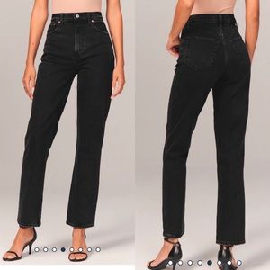 Abercrombie Black 90s Ultra High Rise Straight Jeans
